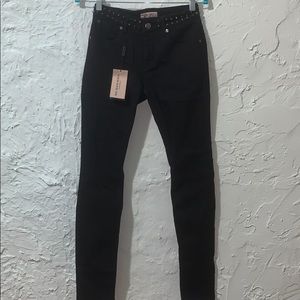 Burberry Gunmetal Studded Waist Skinny Jeans